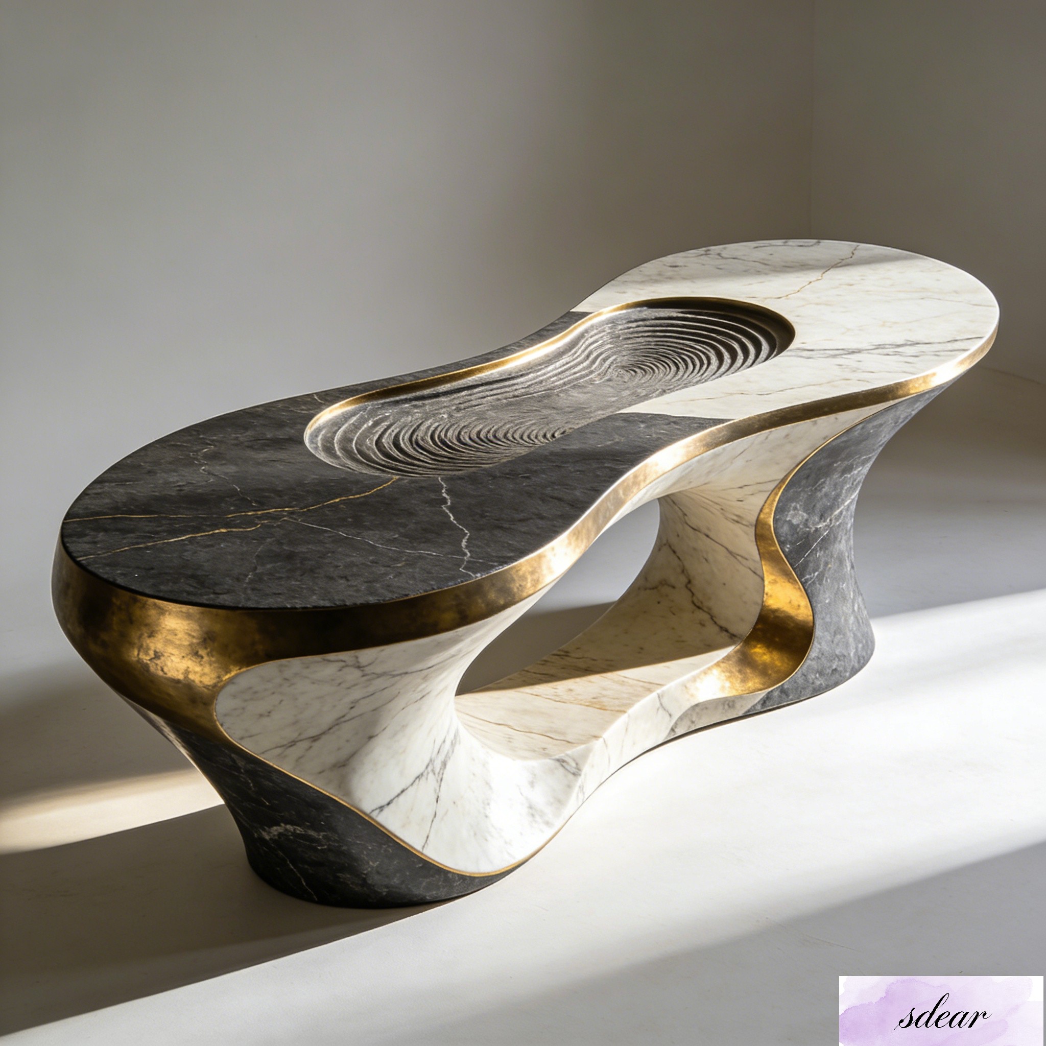 Cloud Vein Dual Stone Tea Table